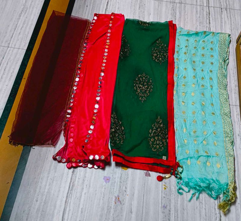 COMBO OF 4 DUPATTA MULTICOLOUR