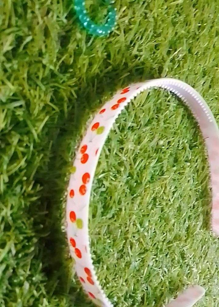 Cherry Print Headband With Free Small Ring Gift🎁