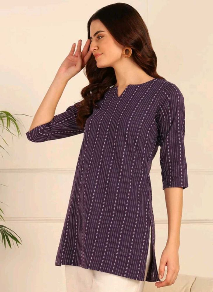 Purple Striped Short Kurta 💜
