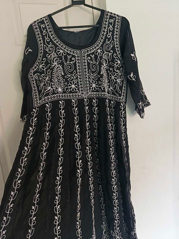 Black Chikenkari Kurti