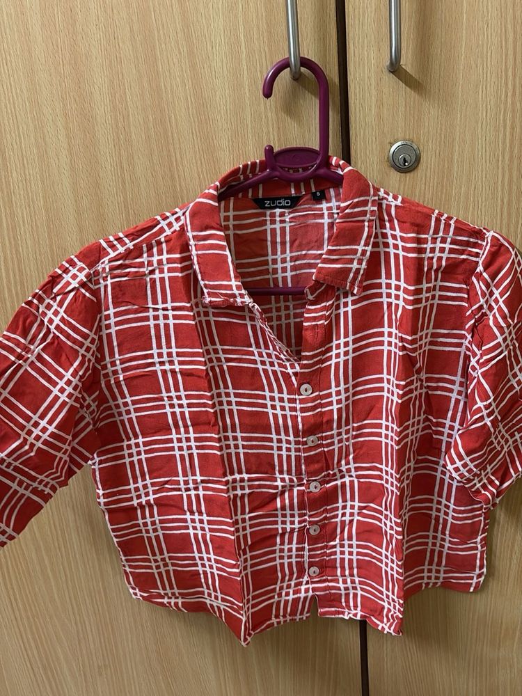 Red Checkered Crop Top