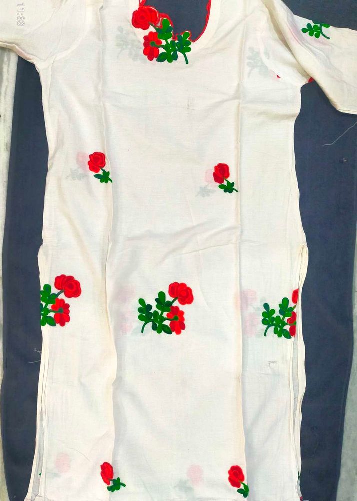 Beautiful Red Rose Embroidery Kurta🌹❣️