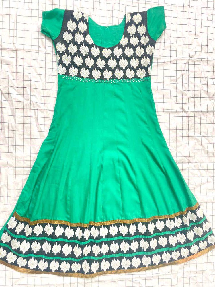 Green &amp; Embroidered Indian Dress
