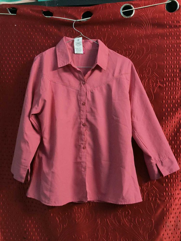 Coral Button-Down Shirt and size is M