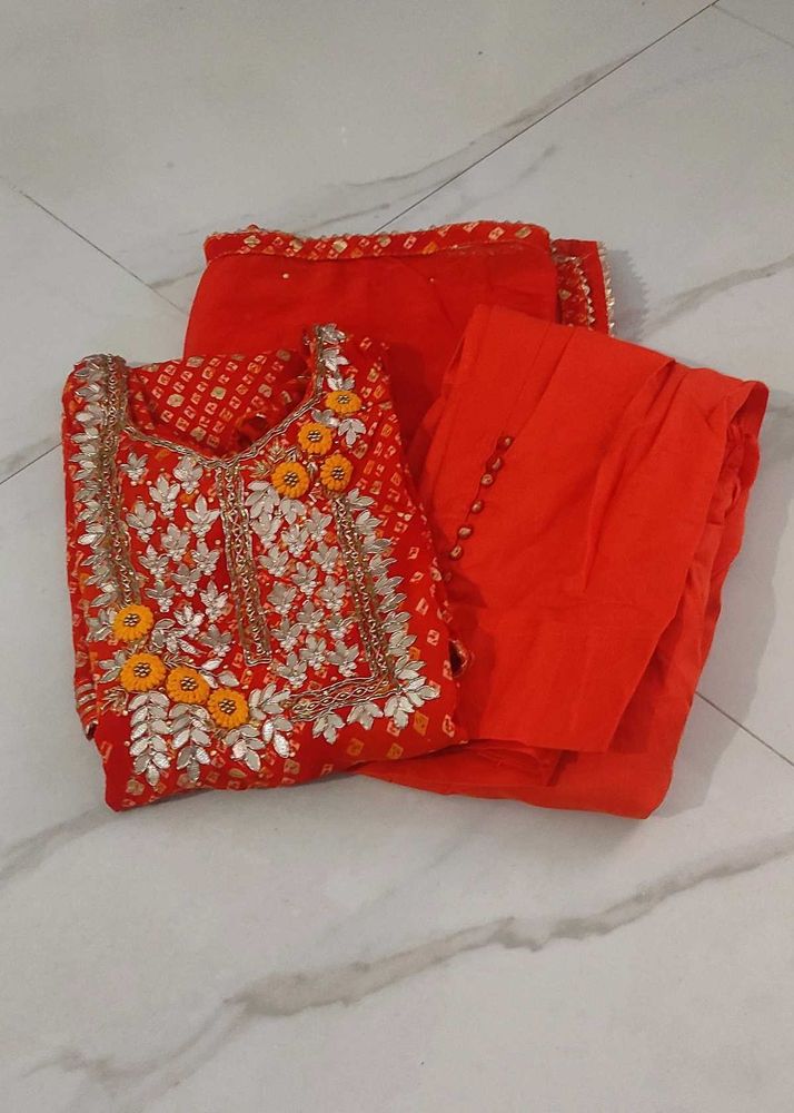 Neck Work Dress Set