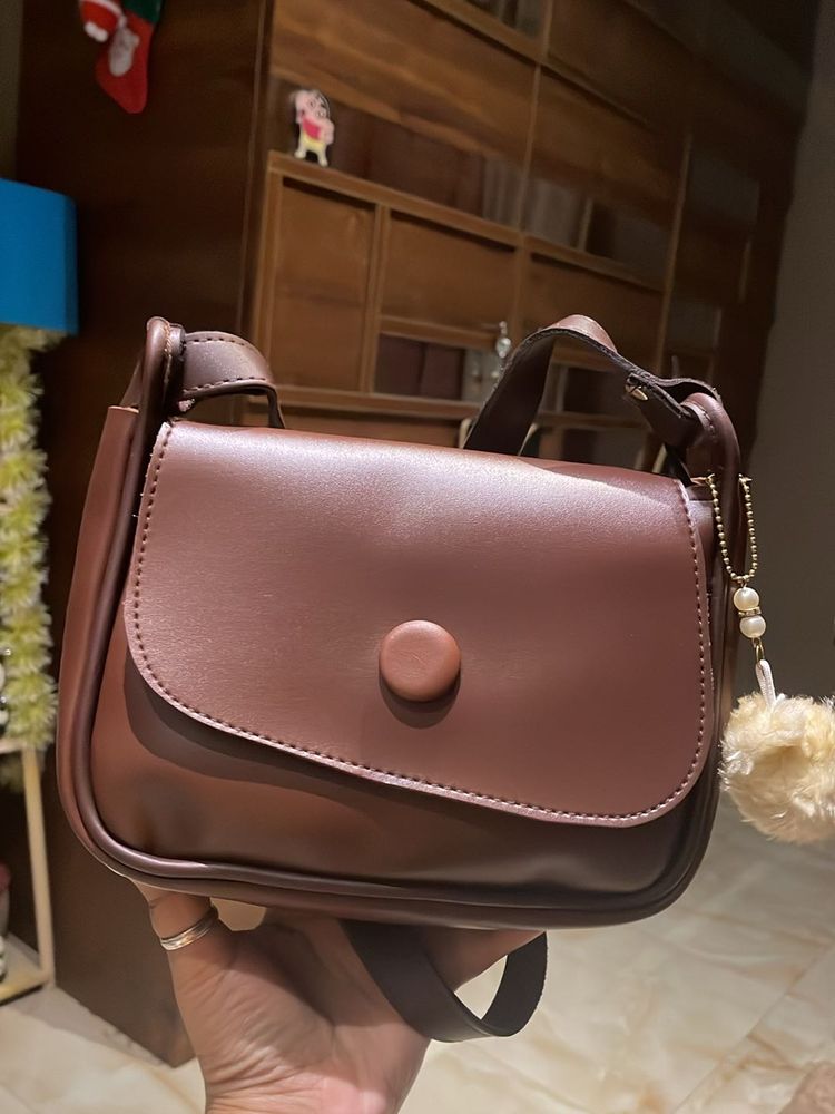 Brown Trendy Sling Bag