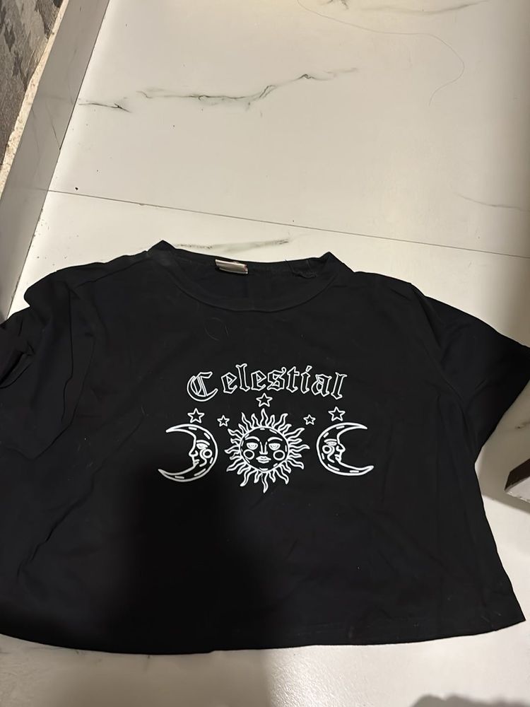 Celestial Graphic Crop Top