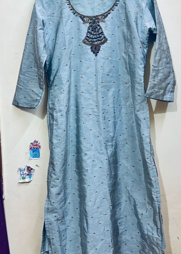 Women Grey A Line Kurti
