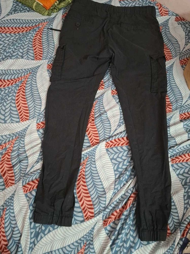 Black Cargo Jogger Pants