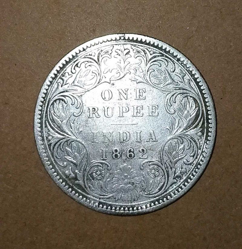 Rare 1862 1 Rupee Coin Of Queen Victoria