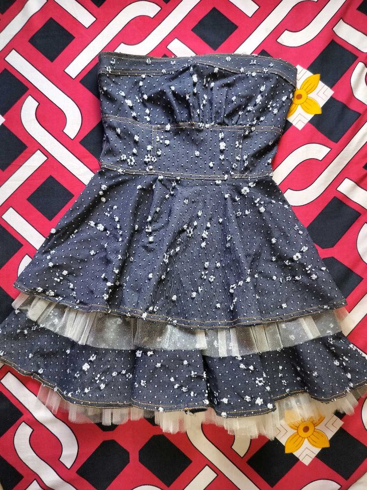 Strapless Mini Denim Dress