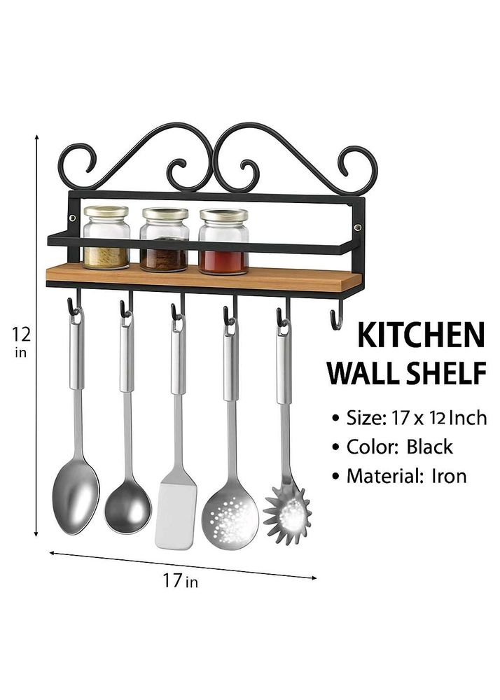 Modern Iron Kitchen Wall Shelf – 17x12 Inch |