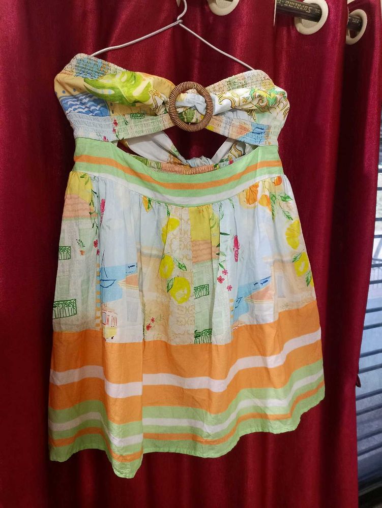 Vintage Tie Up Strapless Frock 🎀