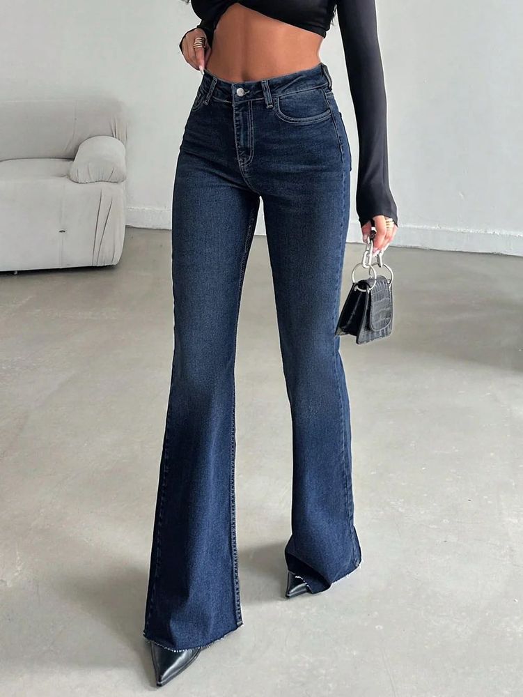 A BOOTCUT DENIM NAVY BLUE JEANS