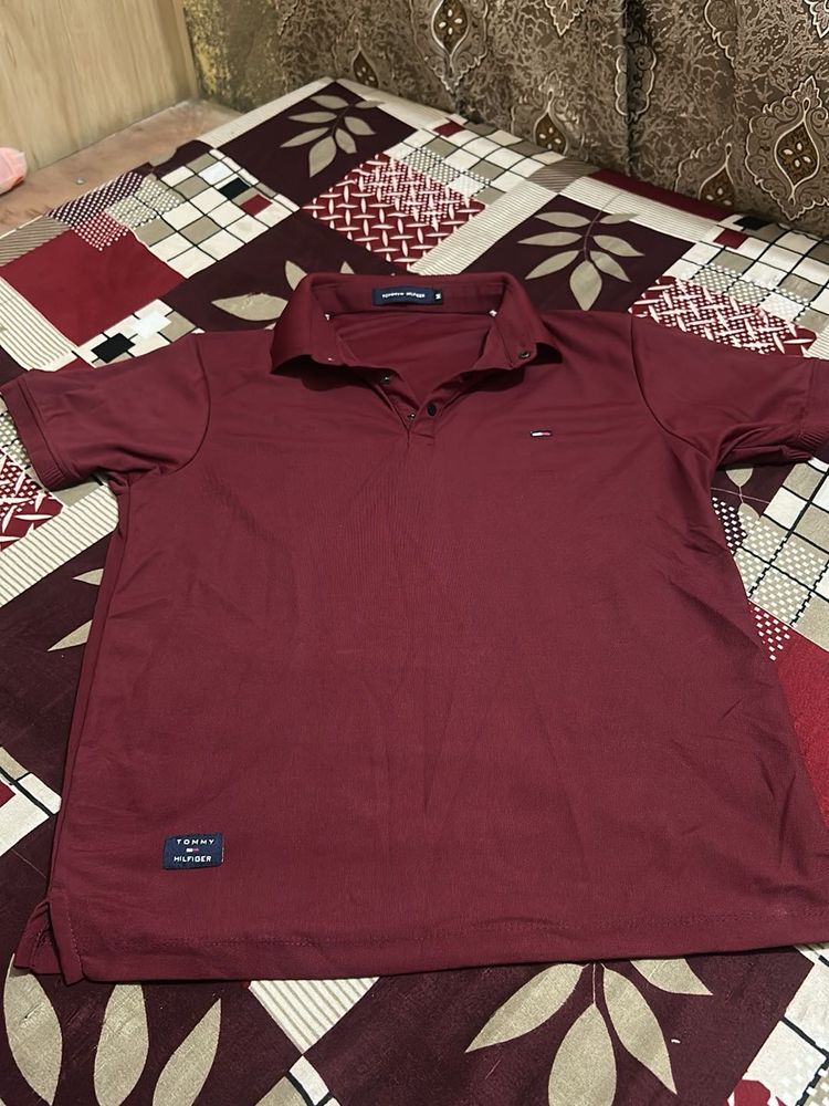 Tommy Hilfiger Maroon Polo Shirt
