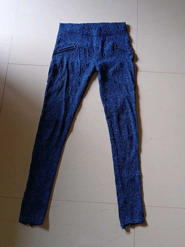 Blue Lace Jeggings