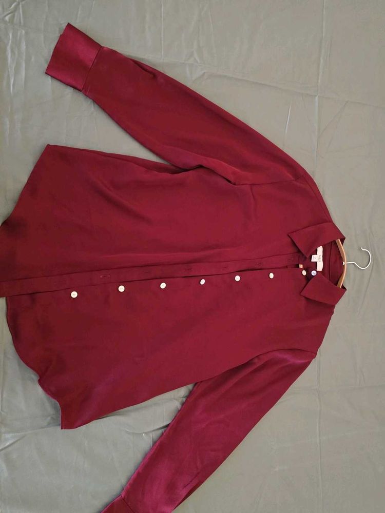 Burgundy Long Sleeve Shirt