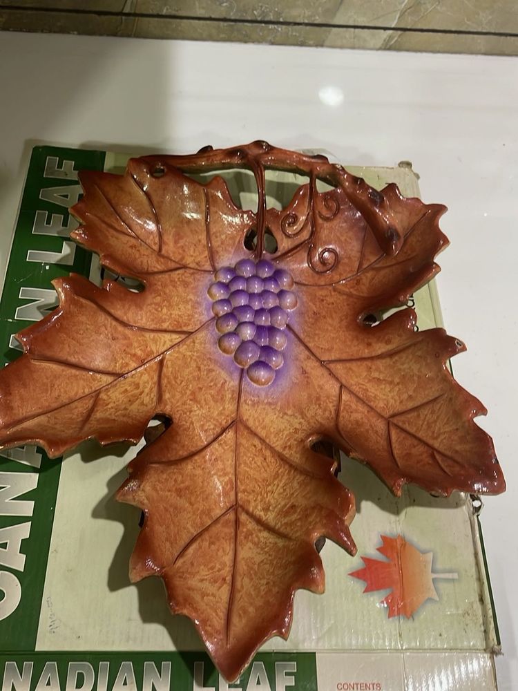 handpainted Leaf Decor Plate