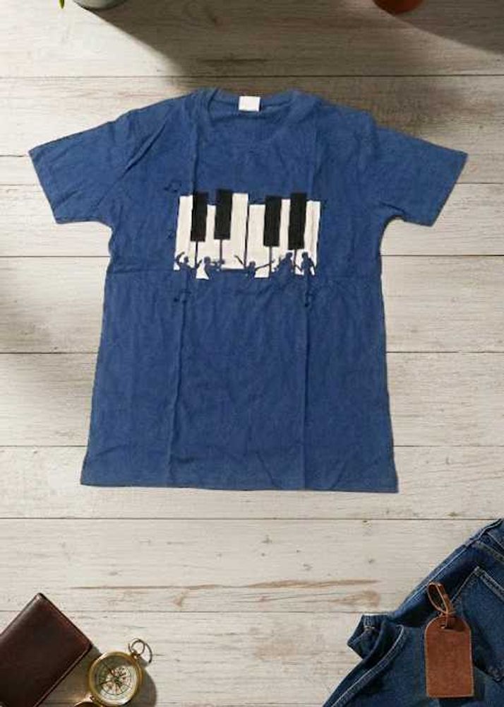 Blue Graphic Print Tee