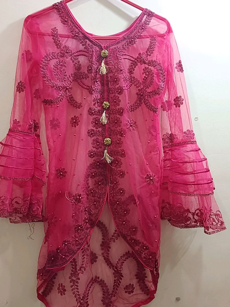 Red Net Kurti Designer, Wedding Festival