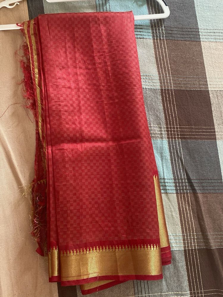 Red &amp; Gold Saree