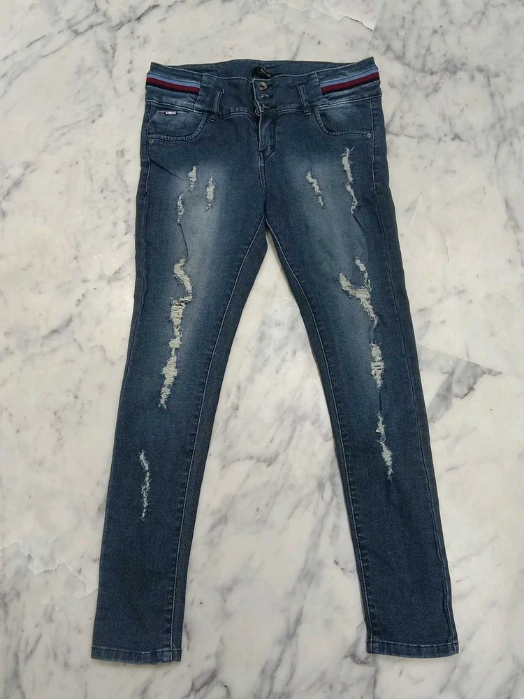 Distressed Denim Jeans