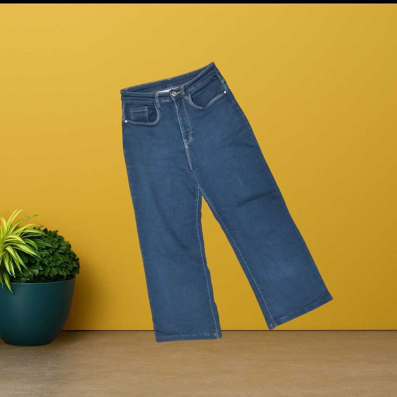 women navy blue straight jeans size 28 (O-99)