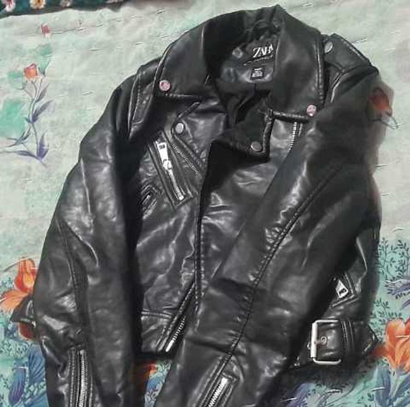 Zara Black Faux Leather Jacket