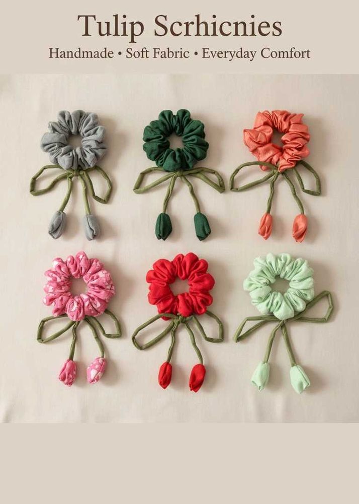 Tulip Scrunchies - Handmade Comfort