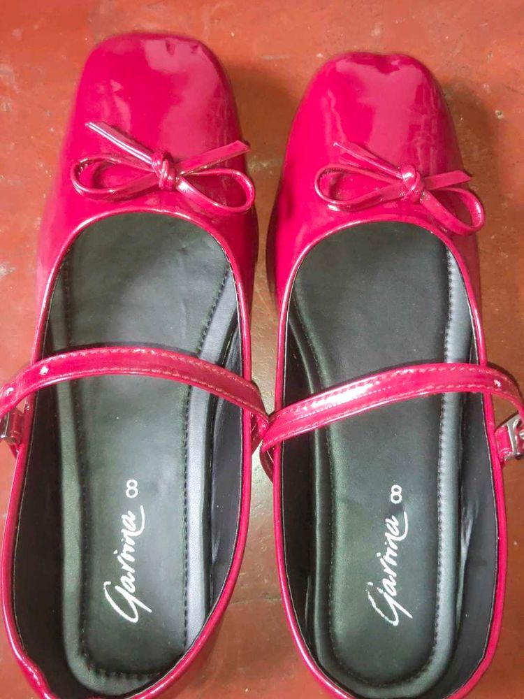 Cherry red marry Jane ballerina