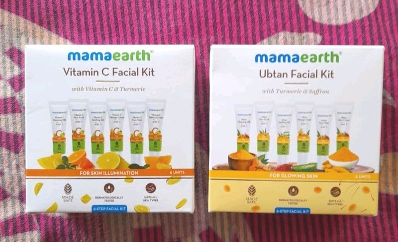 mama earth Vitamin C &amp; Ubtan Facial Kit Pack Of 2