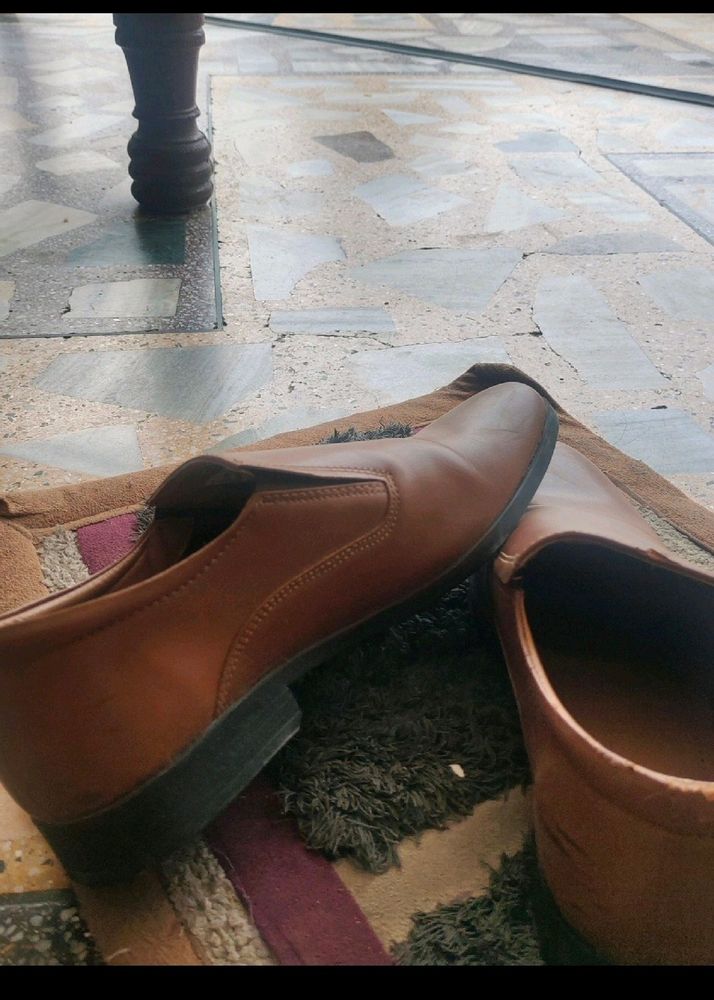 Men&#39;s Brown Leather Slip-On Dress Shoes