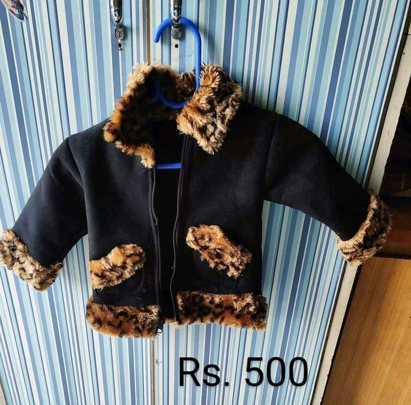 Adorable Baby/Toddler Jacket - Leopard Fur Trim