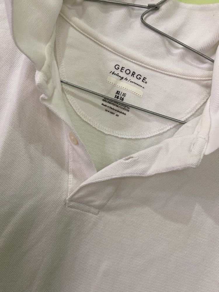 Unisex White Polo T Shirt