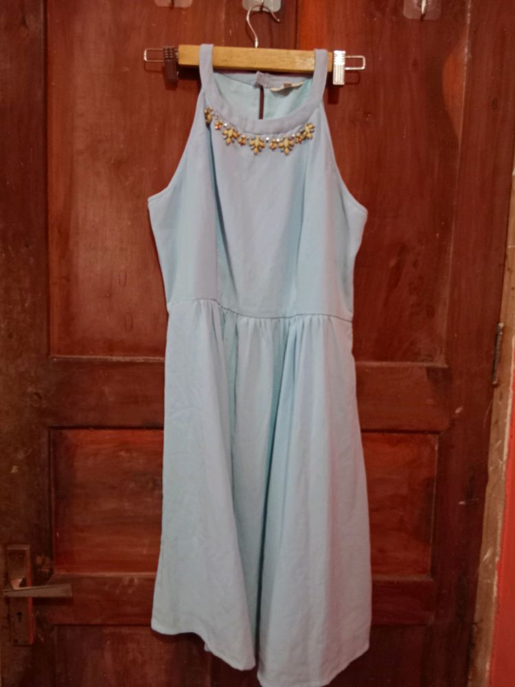 Light Blue Halter Dress