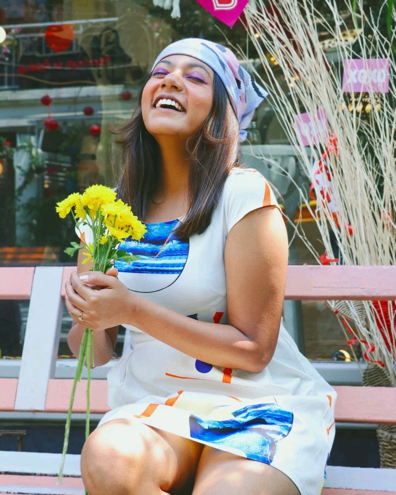 White Mini Printed Dress