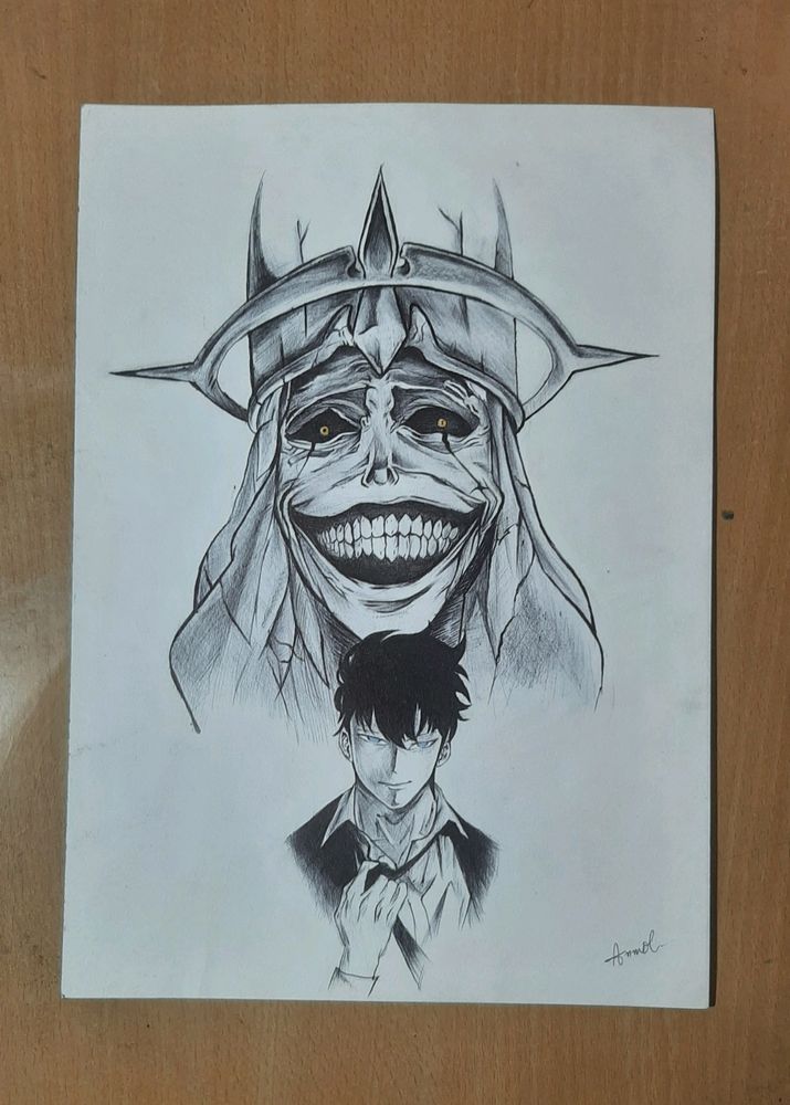 Solo Leveling Anime Pen Art .
