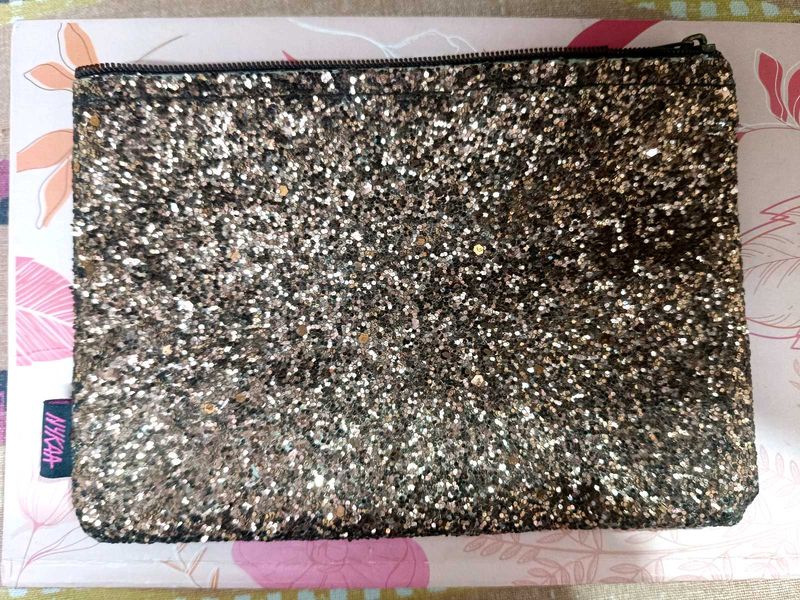 Sparkly Bronze Glitter Pouch