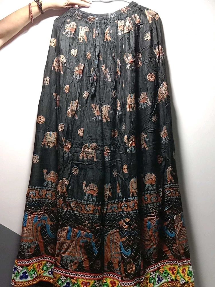 Elephant Print Maxi Skirt