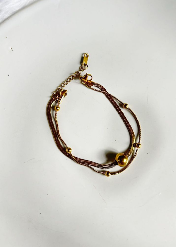 Anti Tarnish Gold Layered Beaded Bracelet✨