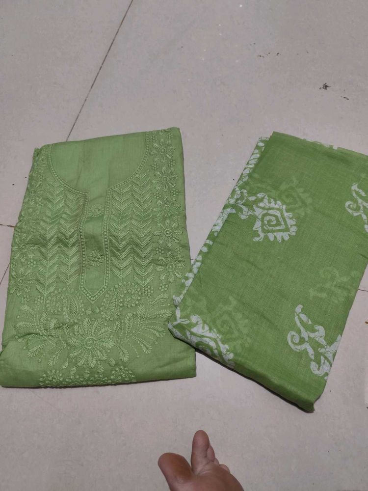 Green Embroidered Kurta Set