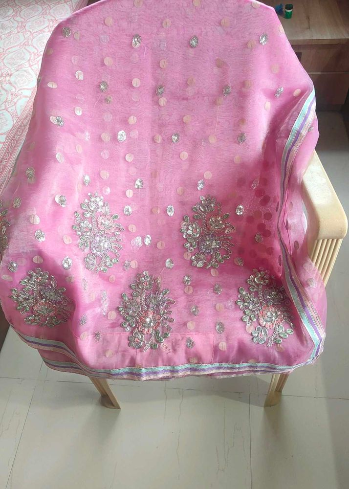 Pink Embellished saree