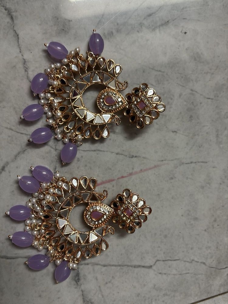 Lavender Beaded Earrings