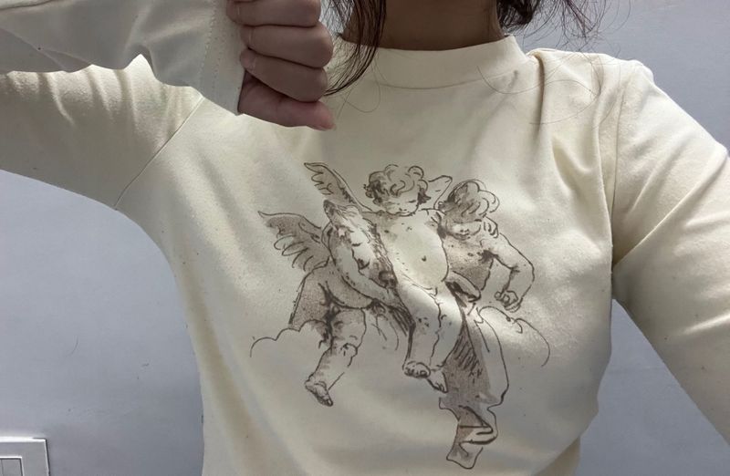Angel Print Long Sleeve Top