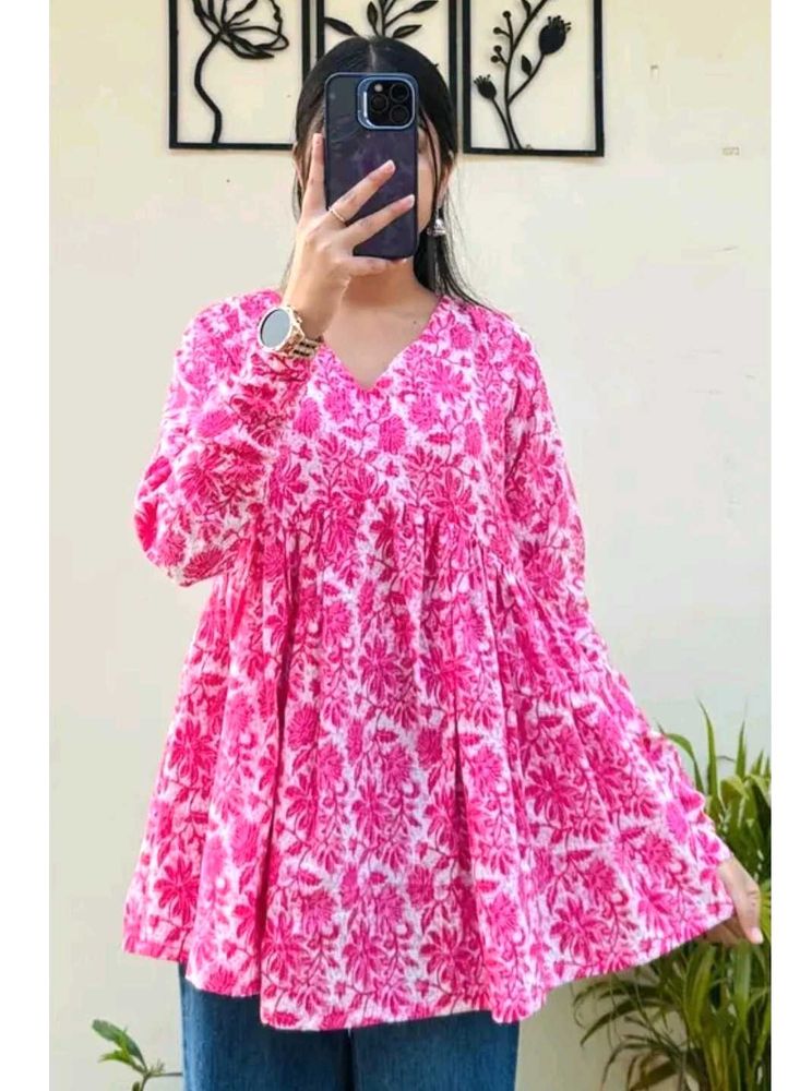 Pink Floral Print Tunic