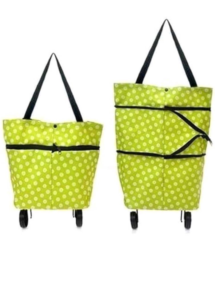 Green Polka Dot Rolling Tote