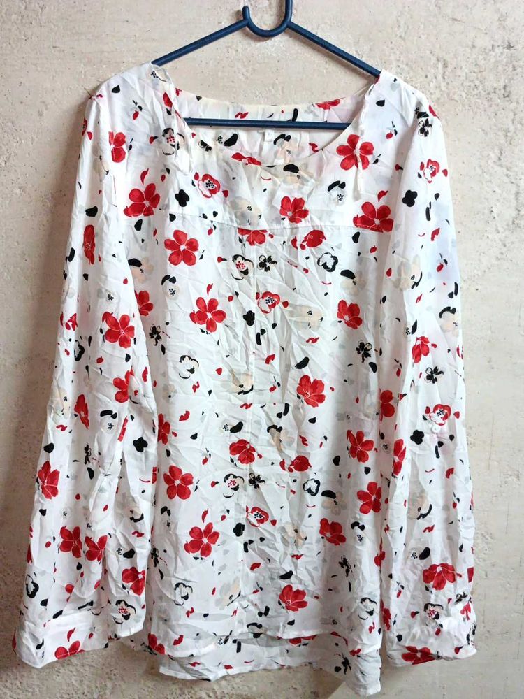 Oversized Summer Floral Top Multicolour