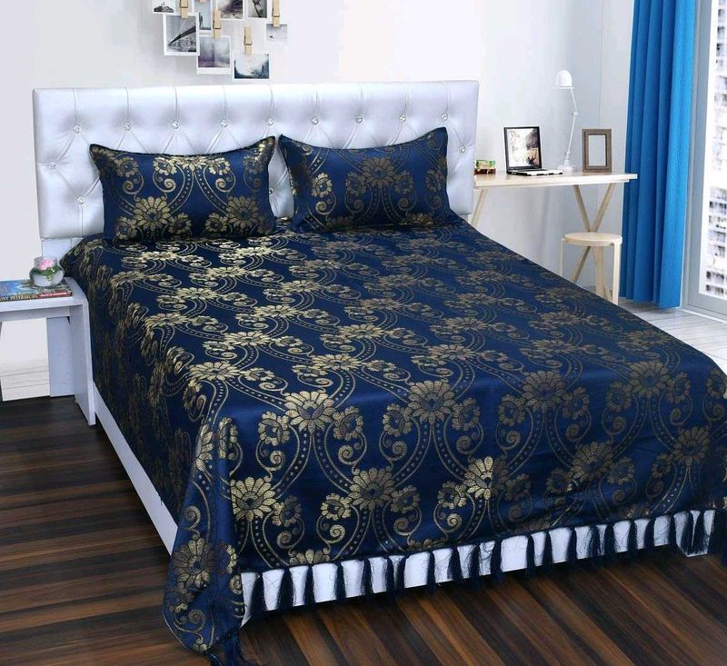 Beautiful Polysilk Bedsheet With 2 Pillow Covers