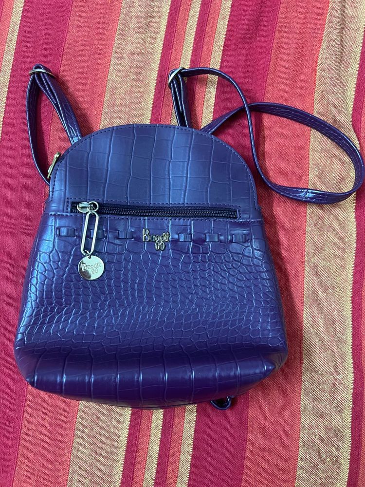 Burgi Croco Embossed Backpack