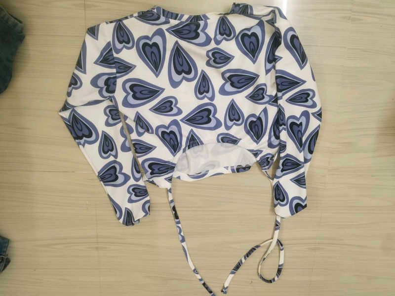 Heart Print Crop Top